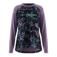 Ladies MTB Jersey - Lilac and Black Animal Print - PRE-ORDER