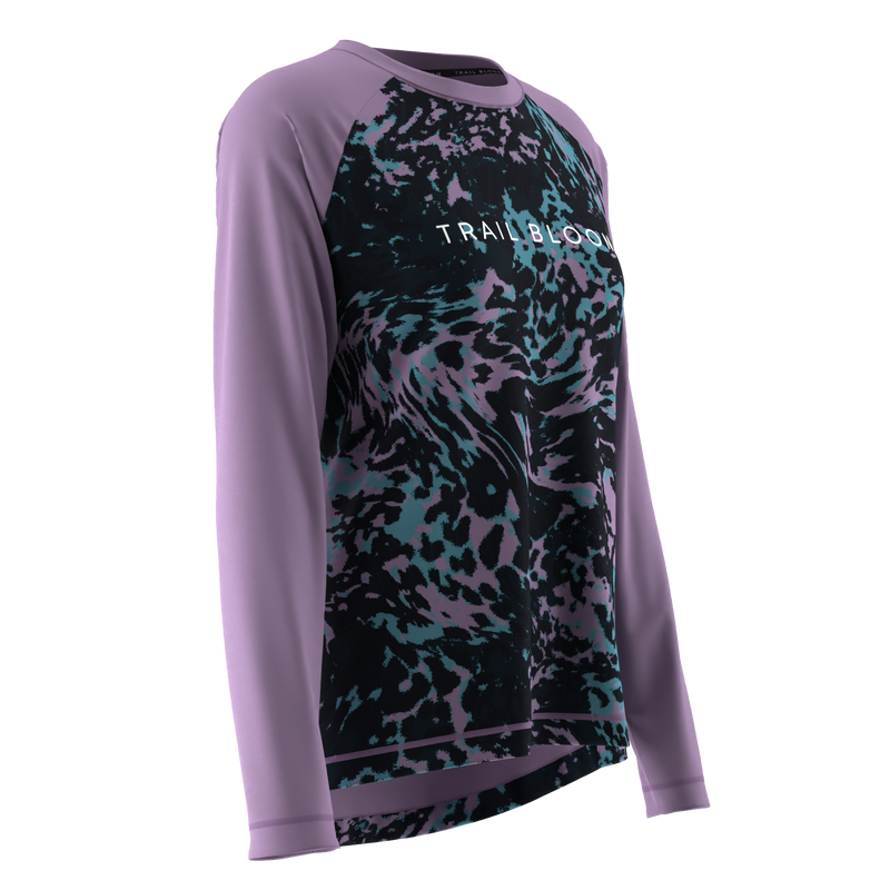 Ladies MTB Jersey - Lilac and Black Animal Print - PRE-ORDER