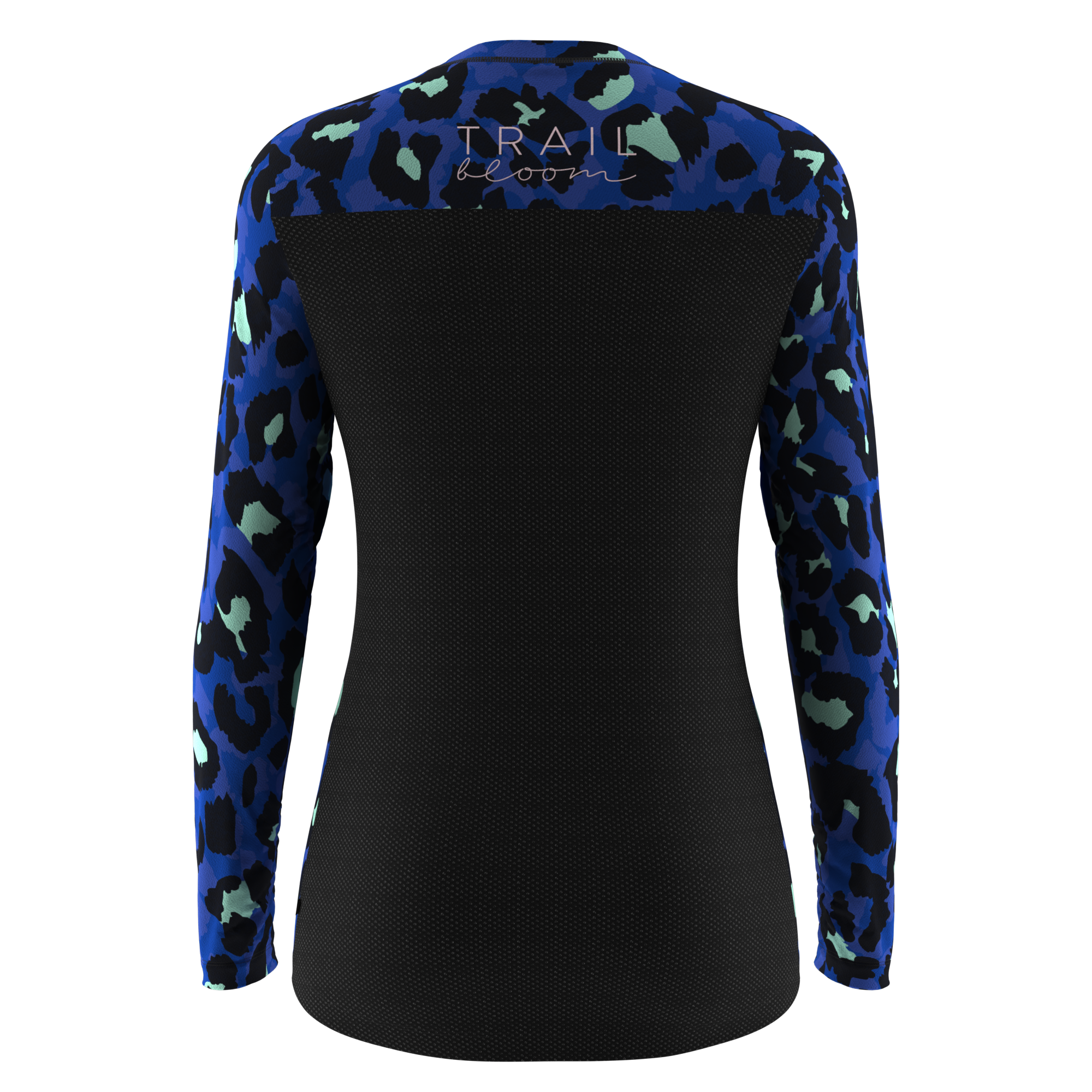Ladies MTB Jersey - Blue Animal Print Long Sleeve Jersey