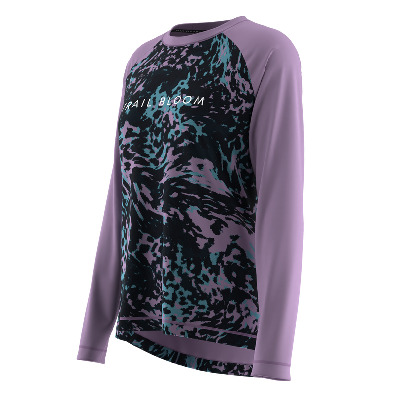 Ladies MTB Jersey - Lilac and Black Animal Print - PRE-ORDER