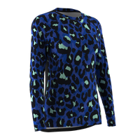 Ladies MTB Jersey - Blue Animal Print Long Sleeve Jersey