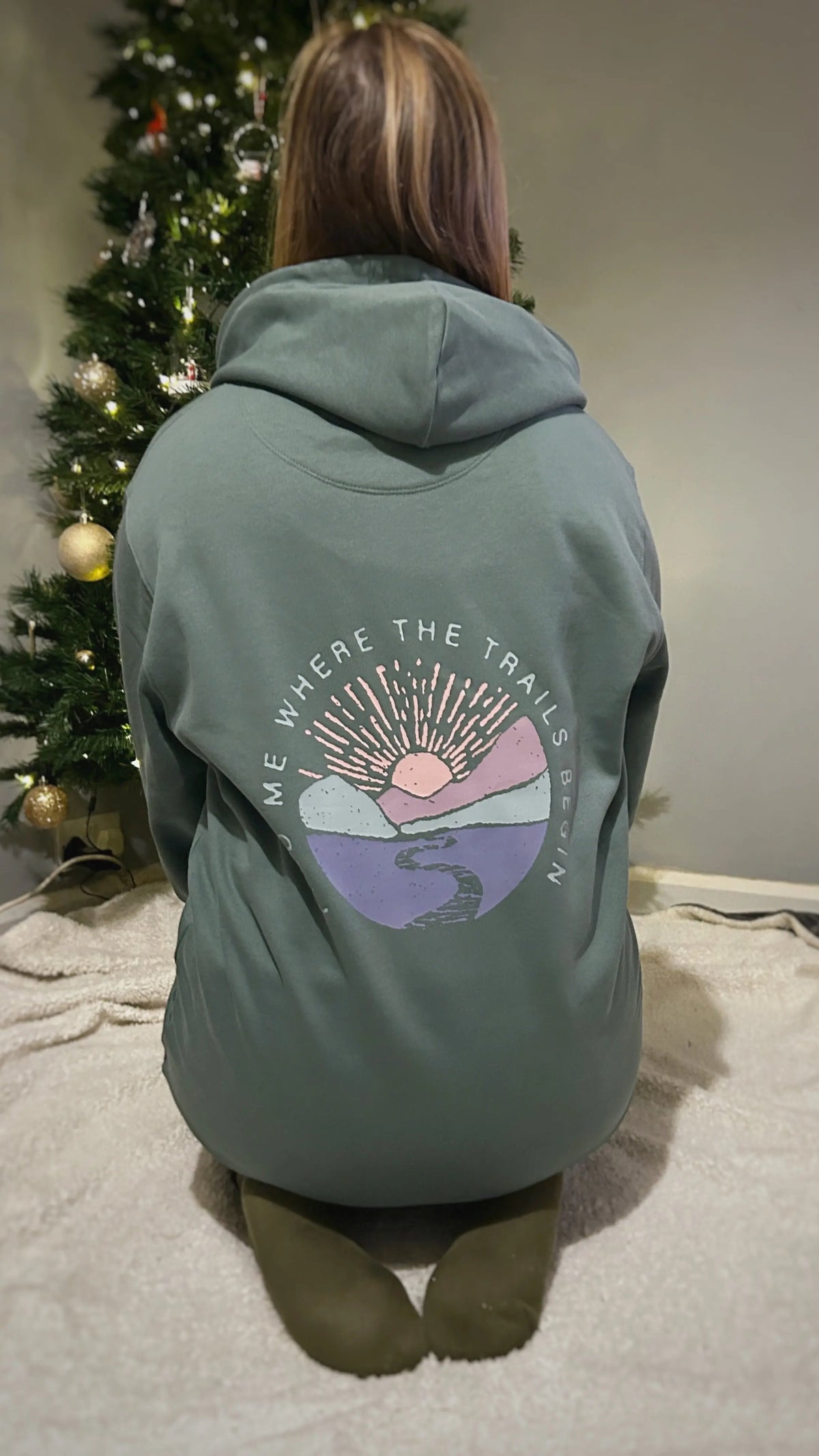 Find Me Where The Trails Begin -  Ladies Hoodie Trail Bloom
