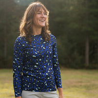 Ladies MTB Jersey Blue Animal Print