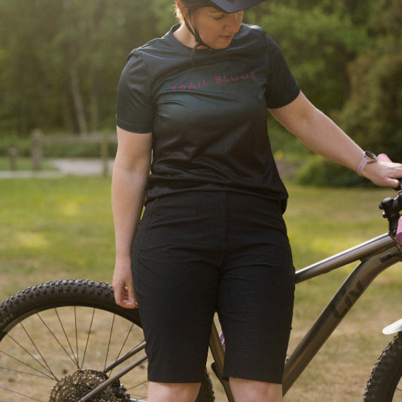 Women's MTB shorts in black — Trail Bloom UK