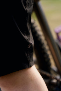 Black women's MTB trail shorts, quick-dry UPF 50+ — Trail Bloom UK