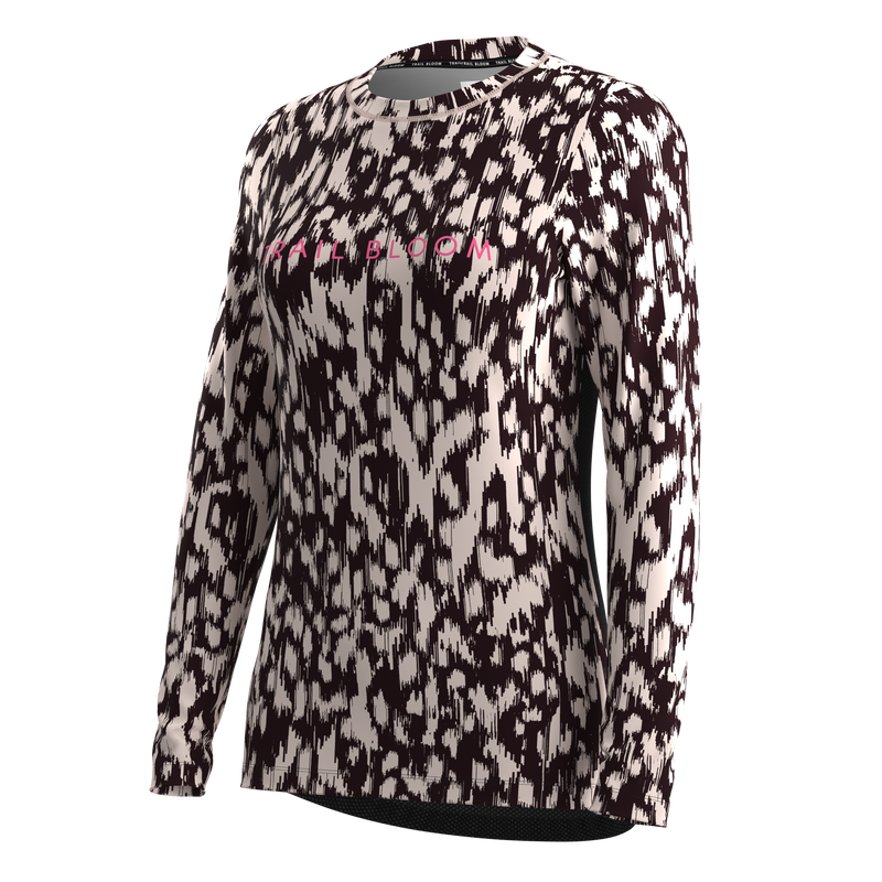 Ladies MTB Jersey - Monochrome Dash Print Long Sleeve - PRE-ORDER