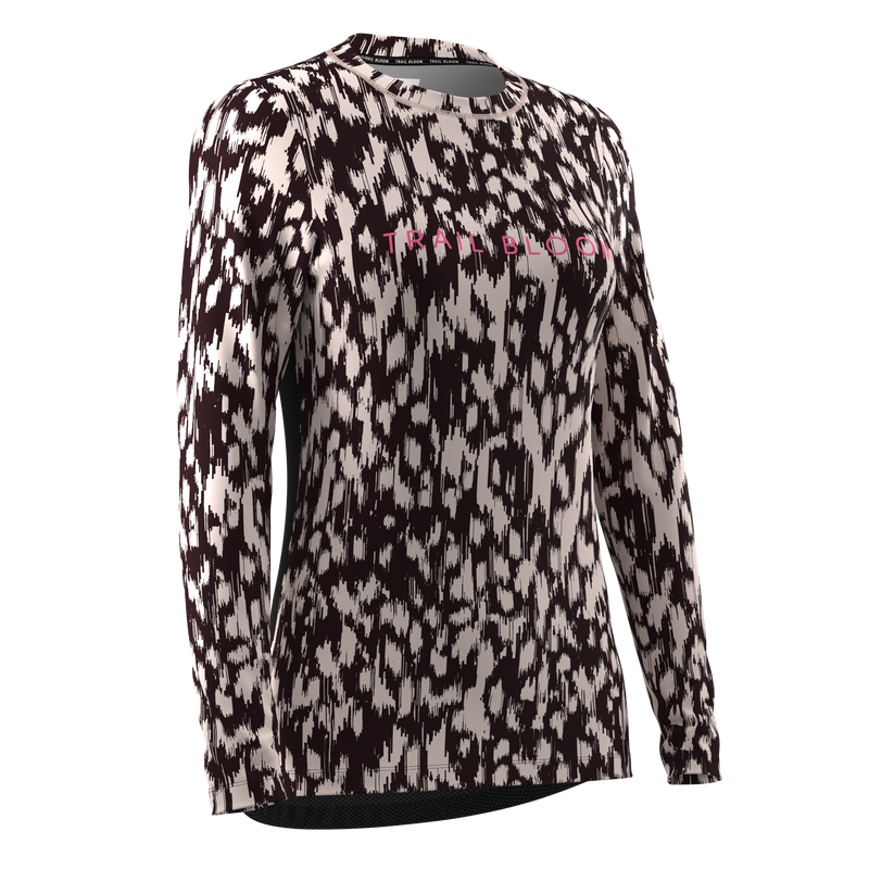 Ladies MTB Jersey - Monochrome Dash Print Long Sleeve - PRE-ORDER