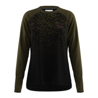 ladies mountain bike top in khaki animal print