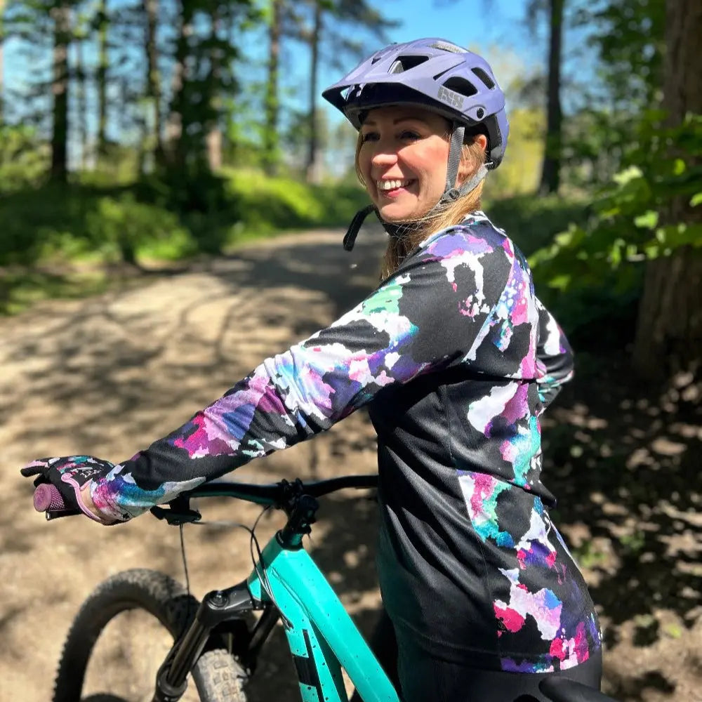 Ladies MTB Jersey Colourful Print Long Sleeve – Trailbloom