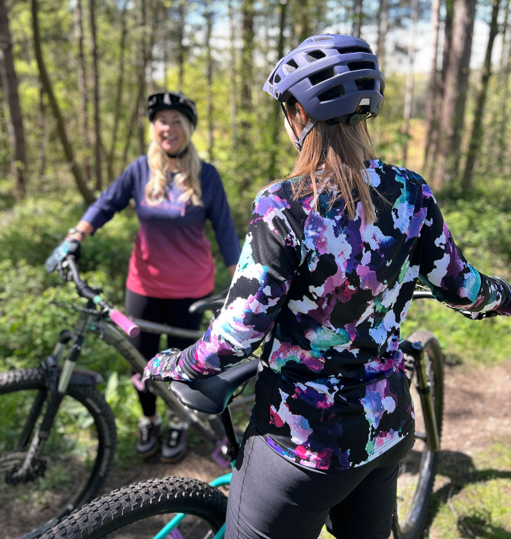 Ladies MTB Jersey Colourful Print Long Sleeve Trailbloom