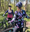 ladies mountain bike top in colourful print