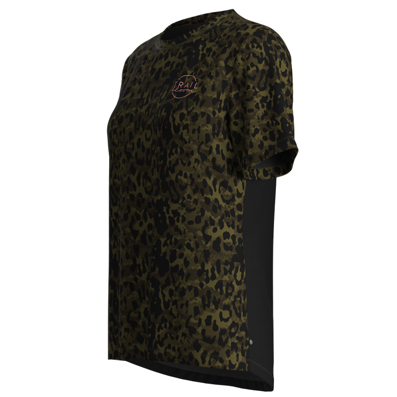 women's MTB jersey short sleeve in animal print