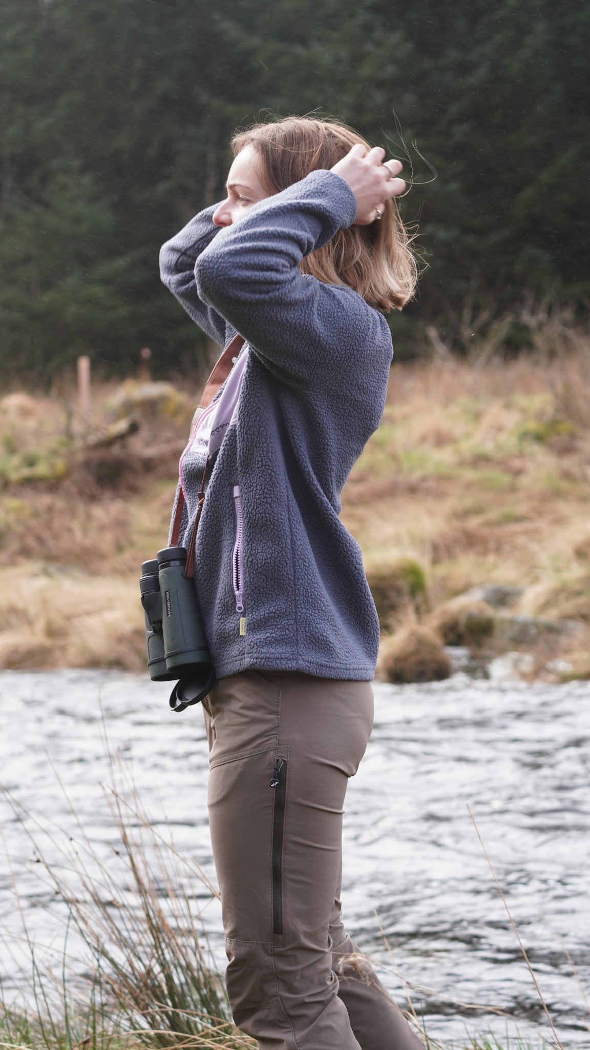 Trail Bloom Aura chest panel detail - ladies lifestyle fleece