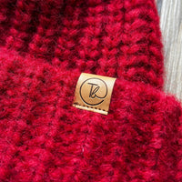warm red hat for winter adventures