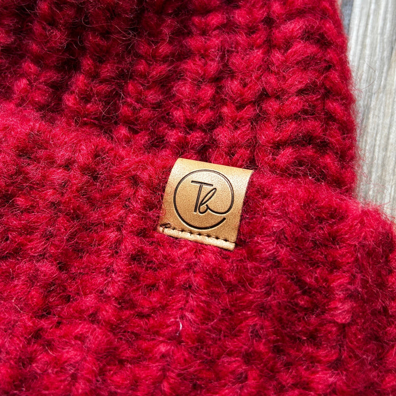 warm red hat for winter adventures